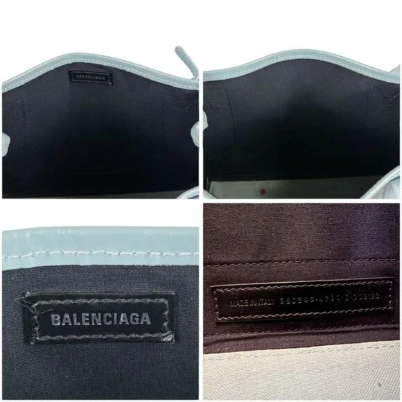 Balenciaga Navy Cabas Xxs Mini Tote Shoulder Bag 2-Way Light Blue - Picture 8 of 13